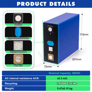 แบตเตอรี่ลิเธียมไอออนฟอสเฟต Lifepo4 เกรด A 280 แอมป์ 3.2 โวลต์ 280 แอมป์ชั่วโมง แบบแท่งปริซึม แบตเตอรี่ LFP Lifepo4 280 แอมป์ชั่วโมง 3.2 โวลต์ 280 แอมป์ชั่วโมง - Product Image 3