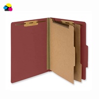 Carpeta de Alta Calidad, Color Rojo Oscuro, Tamaño Carta, con Separadores, de Cartón Ecológico, Impresa en Cuatro Colores, para Uso Escolar y de Oficina