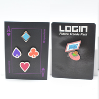Épinglette en émail personnalisée colorée, badge en métal émaillé rigide, épinglette de revers carte à jouer pour accessoires de mode, cadeau de collection