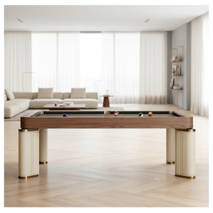 Mesa de <span class=keywords><strong>Billar</strong></span>/<span class=keywords><strong>Pool</strong></span> Moderna de Lujo de Alta Calidad con Base de Pizarra de 7/8/<span class=keywords><strong>9</strong></span> pies, Personalizable, con Bolsillos de Cuero Genuino y Rieles de Madera Sólida para Uso en Interiores - Product Image 1
