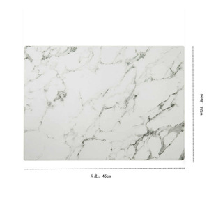 Simple PU leather textured placemat, creative marble pattern <b>square</b> placemat, suitable for home and hotel use, oil-proof and - Product Image 3
