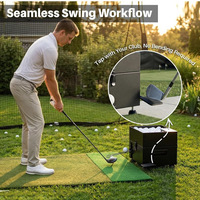 Distributeur de balles de golf en métal étanche avec pédale, lanceur de balles de golf, capacité de 50 balles, accessoires pour simulateur de golf