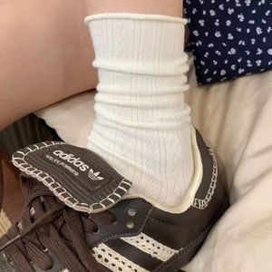 Women Slouch <b>Socks</b> Mid Calf Sweat Absorbent Breathable Solid Color Polyester Fiber Casual Summer Autumn Wear - Product Image 3