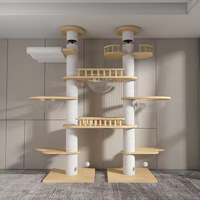 Nouvelle conception personnalisée, structure d'escalade pour chat en bois et sisal écologique et moderne, avec des fonctionnalités multifonctionnelles