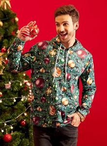 Fitspi personnalisé unisexe sweat à capuche de noël sweat pull 3D imprimé à manches longues hommes en gros livraison directe - Product Image 3