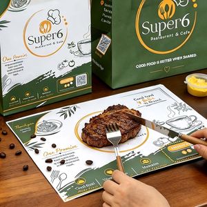 Custom Logo Eco-Friendly Recyclable Restaurant Catering Food Takeaway Packaging Kraft Paper <b>Bag</b> with Handles - Product Image 5