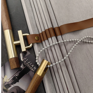 Thanh lịch Rèm Roman với vành đai da và trang trí Rod nghệ thuật cửa sổ Rèm Cửa & valances - Product Image 2