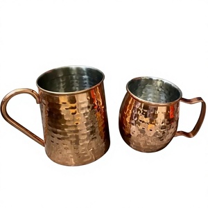 Juego de tazas de cobre martillado, taza Moscow Mule y tazas para beber agua y jugo para uso doméstico, ecológicas, buenas para la salud - Product Image 1
