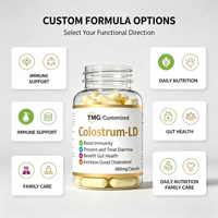 Capsules de colostrum et de probiotiques, 30% de colostrum bovin IgG + 10 milliards d'UFC, soutien de la barrière intestinale et immunitaire, étiquette privée OEM