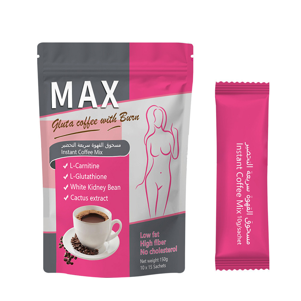 Max Curve Slim Coffee With L-glutathione & Collagen Neutral Taste Bag Packaging Dietary Supplements Food Grade Fat-burning