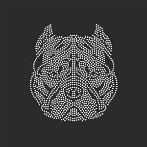 हॉट फिक्स डायमंड के आकार के गैंडा ट्रांसफर बॉक्सर कुत्ते के लिए डिजाइन, पिबुल बुलडॉग के लिए डिजाइन - Product Image 4