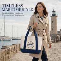 Sac fourre-tout en toile personnalisé brodé Harbor Club, sac à main nautique avec poche avant pour yacht, voyage, vacances