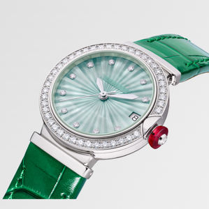 Montre à quartz de luxe <span class=keywords><strong>pour</strong></span> <span class=keywords><strong>femme</strong></span> avec boîtier en alliage étanche cadran en verre fenêtre mode bracelet en cuir montre-bracelet 30mm diamètre du cadran - Product Image 3