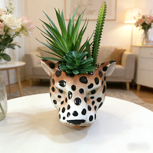 Vase en céramique blanc brillant avec arrangement de faux <span class=keywords><strong>eucalyptus</strong></span> - Décoration intérieure - Product Image 3
