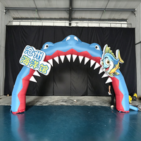 Arche gonflable en forme de bouche de requin, arche gonflable de dessin animé, entrée personnalisée pour publicité, événement extérieur, décoration de fête sur le thème de l'océan