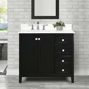 Meuble-lavabo moderne noir américain avec pièces de rechange offertes - Product Image 1