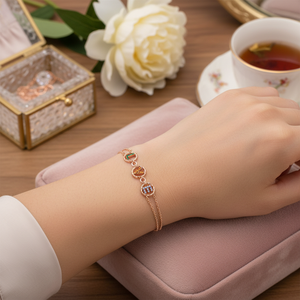 Two Forse Chain <b>Love</b> Design CZ Stone Turkish Handmade Wholesale 925 Sterling Silver Fine Jewelry for Women - Product Image 3