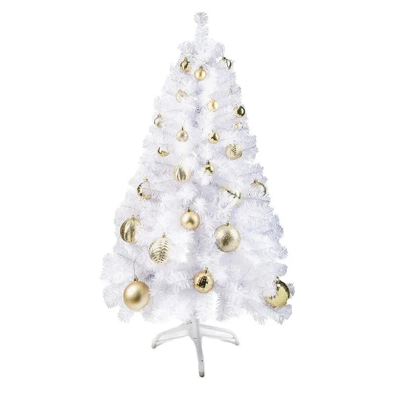 Xmas tree manufacturer 4 ft white decorated Christmas tree with gold Christmas baubles