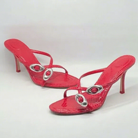 Sandales d'été pour femmes à talon, bout pointu, couleur unie, à enfiler avec boucle, rehaussantes, tendance mode