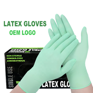 Soins dentaires vert menthe frais oem logo personnalisé service alimentaire sans poudre nettoyage à domicile VE gants jetables gants en latex - Product Image 1