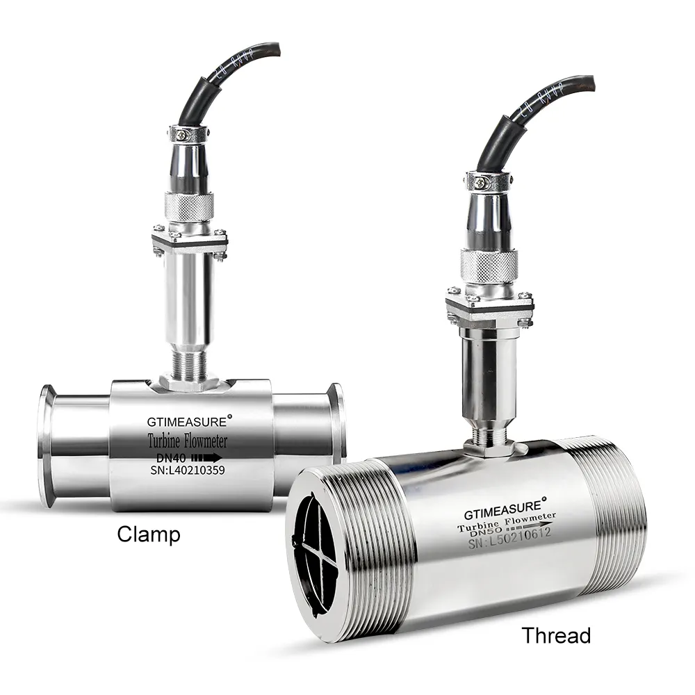 Hochtemperatur-Heißwasser-Flüssigwasser-Durchfluss sensor Tri Clamp Flow Meter Turbine