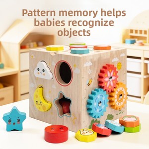 กล่องไม้มัลติฟังก์ชั่นหลากสีสำหรับขายส่ง ของเล่นไม้เสริมพัฒนาการแบบมอนเตสซอรี่ ของเล่นตกปลาไม้สำหรับเด็กมาใหม่ - Product Image 4