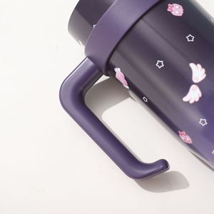 Bán buôn đen hồng thép không gỉ phích cup cách điện lớn cốc cà phê rơm Mug 40oz Tumbler với xử lý cho xe du lịch - Product Image 4