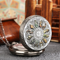Montre de poche steampunk avec 12 signes astrologiques pour collection, pendentif de montre avec médaillon zodiacal avec chaîne de collier pour cadeau