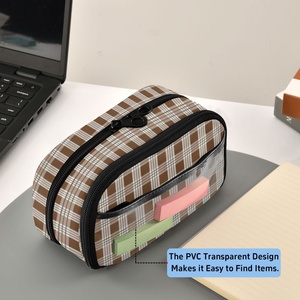 New Arrival Custom Brown Cheched <b>Waterproof</b> <b>School</b> Pouch PenCase Design Kids <b>School</b> <b>Backpack</b> Essentials Organizer - Product Image 6