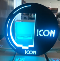 Présentoir de Bouteilles LED Rechargeable en Acrylique PlexiWood avec Logo Personnalisé Noir, Support de Bouteille VIP pour Bar et Club, Pré-assemblé DIY