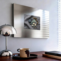 Tableau magnétique en acier inoxydable sans cadre, rectangulaire, pour affichage de photos, montage mural, décoration minimaliste moderne, usage domestique