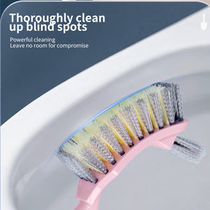 Sikat Toilet Genggam Liushun Da Sky Blue Light <span class=keywords><strong>Pink</strong></span> Multifungsi Hemat-Ruang Gagang Panjang Plastik Tahan Lama untuk Pembersihan - Product Image 5