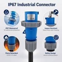 Prise d'alimentation CEE étanche IP67 16A 240V 3 broches 2P+E, bleue, mâle, pour bateau et industrie