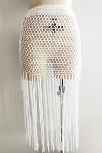NEW STOCK 3Colors Fringes Details Sexi Lady Cotton Beach Crochet Skirt <strong>Swimwear</strong> Dress <strong>Cover</strong> <strong>Ups</strong> - Product Image 5