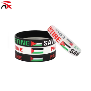 Bracelet promotionnel écologique taille <span class=keywords><strong>adulte</strong></span> unisexe en silicone avec drapeau palestinien pour <span class=keywords><strong>cadeau</strong></span> - Product Image 4