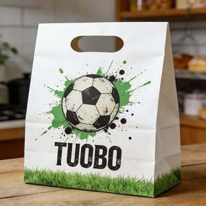 ถุงกระดาษคราฟท์พิมพ์ลายตามสั่ง พร้อมหูหิ้วเชือกฝ้าย บรรจุภัณฑ์สำหรับร้านค้าปลีกสุดหรู พร้อมหูหิ้วหลากหลายแบบ - Product Image 3