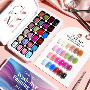 Kit de 24 Gels Solides pour Ongles, Multicolores, Effet Dégradé Blush, Gel de Peinture UV LED pour Nail Art DIY Transfrontalier, Vente en Gros - Product Image 2