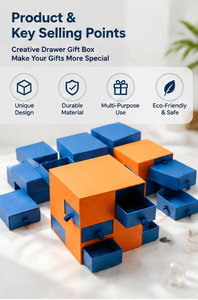 Custom Cardboard Storage <b>Units</b> <b>Drawer</b> Combinations Space Saving Design for Office Supplies <b>Small</b> Items Modular Storage Box - Product Image 4
