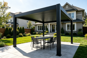 RKOVE Motorized <b>Retractable</b> Louver <b>Pergola</b> Aluminum Bioclimatic Patio Gazebo Outdoor Waterproof - Product Image 2