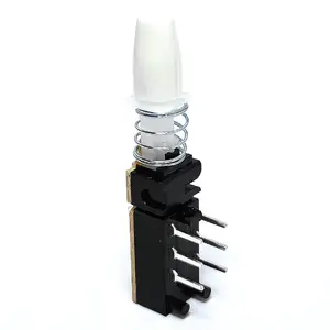 White Lid Cut Solder Straight 6 Pin Latching Key Pushbutton Switch