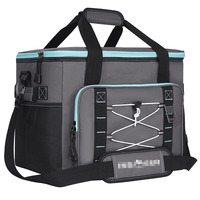 Sac isotherme pliable grande capacité |   Rétention de la fraîcheur pendant 12 heures, étanche aux fuites |   Ouvre-bouteille |   Boîtes en nylon portables pour pique-nique en plein air