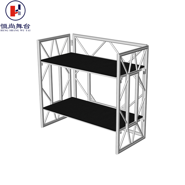 LED Lighting Aluminum Alloy Foldable DJ Booth & Desk Portable Stage Use DJ Equipment with 300kg Load Capacity