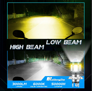 Nieuwe 9-80V Ba20d P15d Led Rijden Mistlampen High <span class=keywords><strong>Lo</strong></span> Beam Geel En Wit Motorfiets Koplampen Voor Scooters - Product Image 6