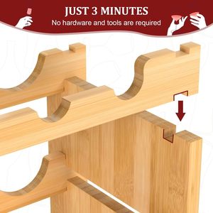 Hiện Đại Bền Vững Đa Chức Năng Miễn Phí Đứng Tre Rượu Vang Tủ Lưu Trữ Kệ 4-Tier Stackable Phòng Tắm Kệ - Product Image 5