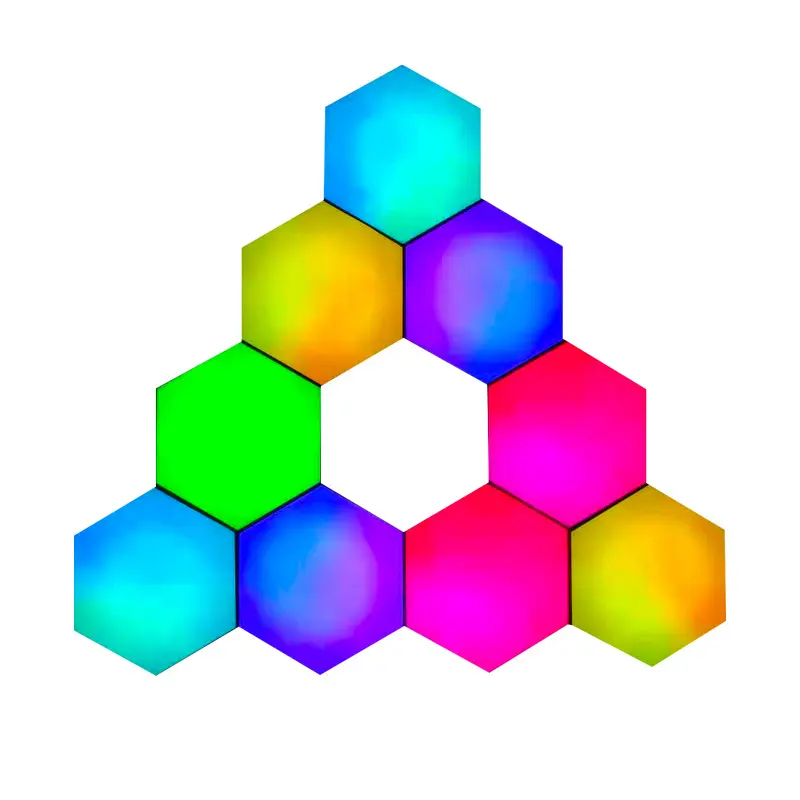 Lumières hexagonales, lumières Led hexagonales, lumières hexagonales pour mur Led avec application, contrôle intelligent, carreaux Led hexagonaux et synchronisation de la musique RGBIC