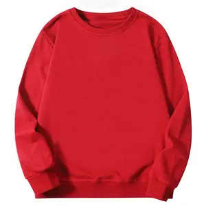Wholesale Print blank women oversized 500 gsm sweatshirts unisex crewneck knitted crew neck red sweatshirt hoodie