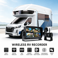 Système de caméra de recul sans fil 4 canaux pour véhicule commercial avec moniteur 7 pouces, vision nocturne IR, étanche, antichoc CY-W2
