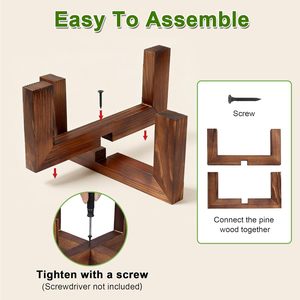 Soporte <span class=keywords><strong>de</strong></span> Madera para Plantas <span class=keywords><strong>de</strong></span> Interior y Exterior, Soporte Resistente para <span class=keywords><strong>Macetas</strong></span>, Soporte Individual para <span class=keywords><strong>Macetas</strong></span> <span class=keywords><strong>de</strong></span> <span class=keywords><strong>Piso</strong></span> (Compatible con <span class=keywords><strong>Macetas</strong></span> <span class=keywords><strong>de</strong></span> 2.5 a 6 Pulgadas) - Product Image 3