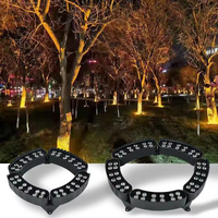 Lampe de jardin LED noire 15W Hug Tree & Column Light avec anneau RGB IP65 Outdoor Aluminium Landscape Spotlight AC Power Supply