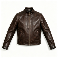 Veste personnalisée en gros, style streetwear, minimaliste, rétro, marron foncé, effet vieilli, délavé à l'huile et au cire, vintage
